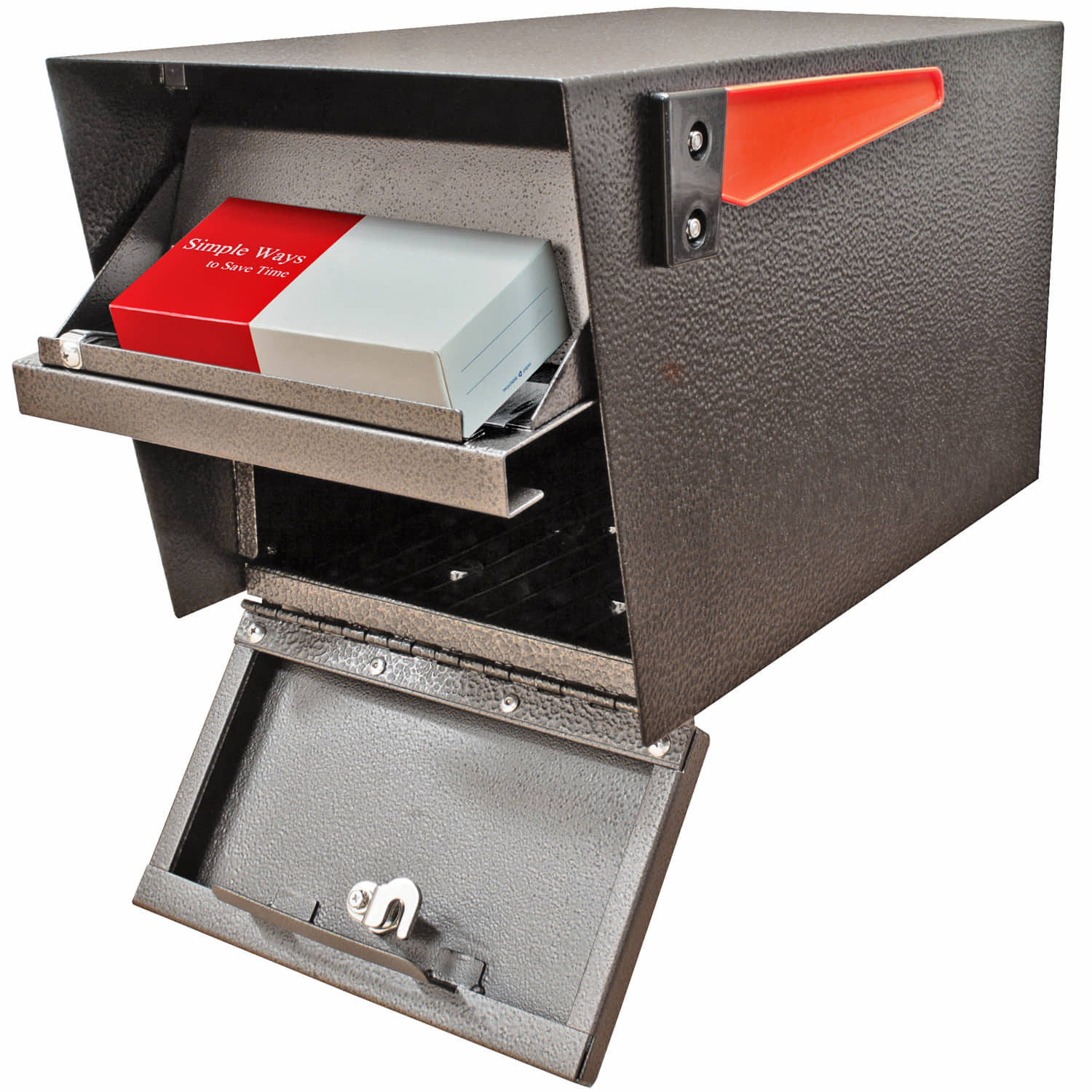 Mail Boss Double Mail Manager Locking Mailbox & Post Free Shipping