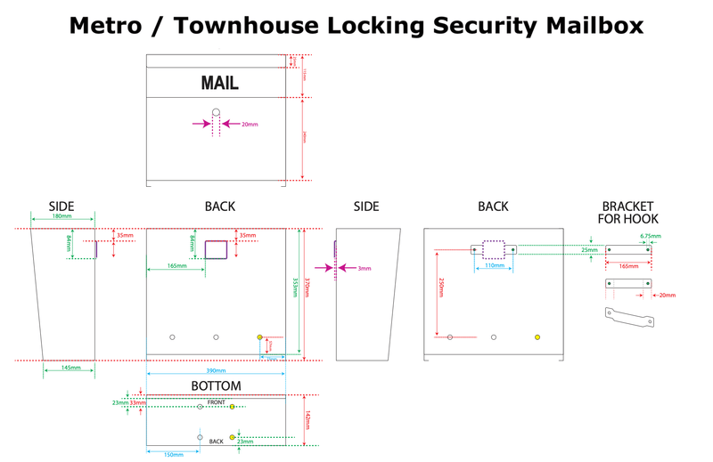 Mail Boss Metro Security Locking Wall Mount Mailbox