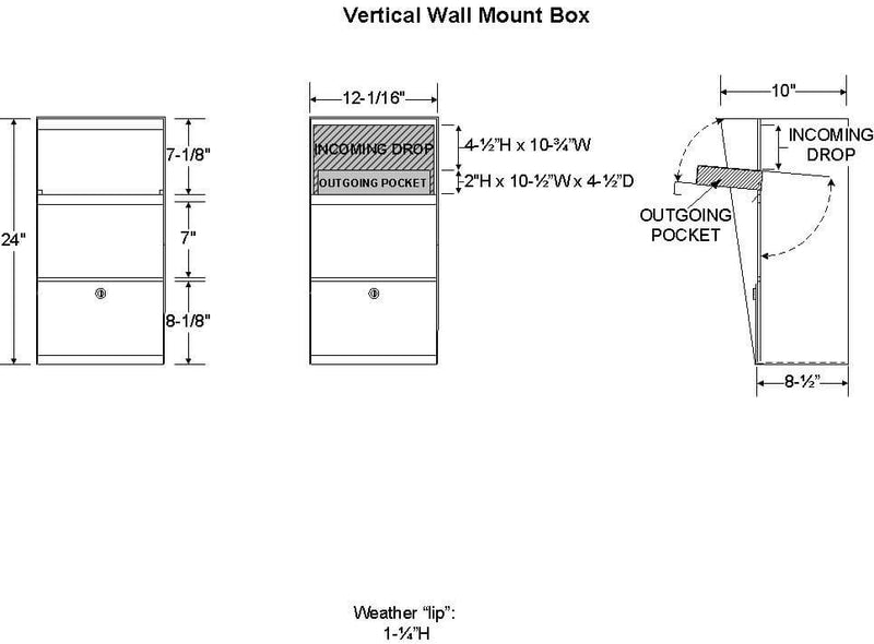 Vertical Wall Mount Letter Locker Specifications