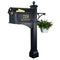 Whtiehall Balmoral Deluxe Mailbox with Plant Hanger - Black  - MailboxEmpire#color_black