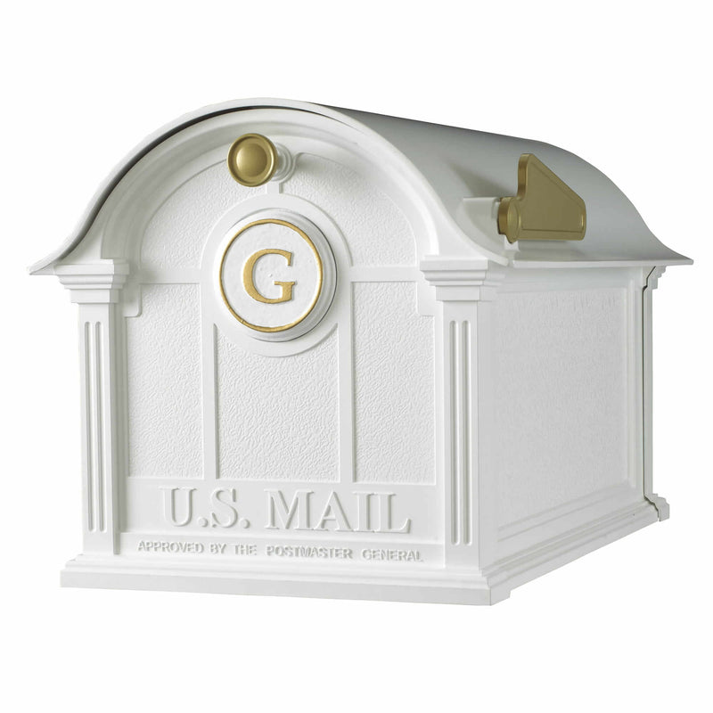 Whitehall Balmoral Mailbox Monogram - White - 16506