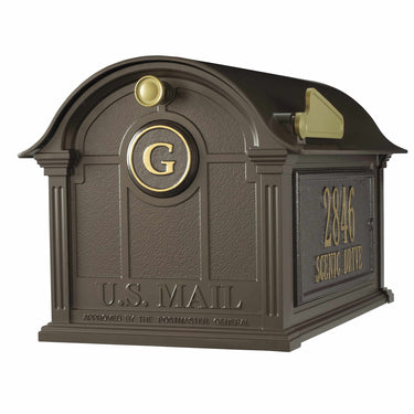 Whitehall Balmoral Mailbox Side Plaques Monogram - Bronze - 16366#color_bronze