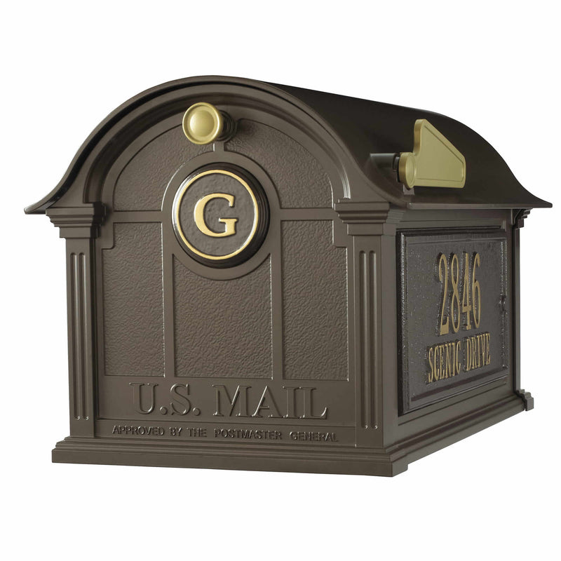 Whitehall Balmoral Mailbox Side Plaques Monogram - Bronze - 16366