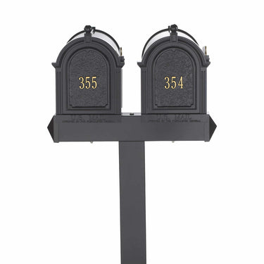Whitehall Multi Mailbox Capitol Dual - Black - Front - 16516#color_black