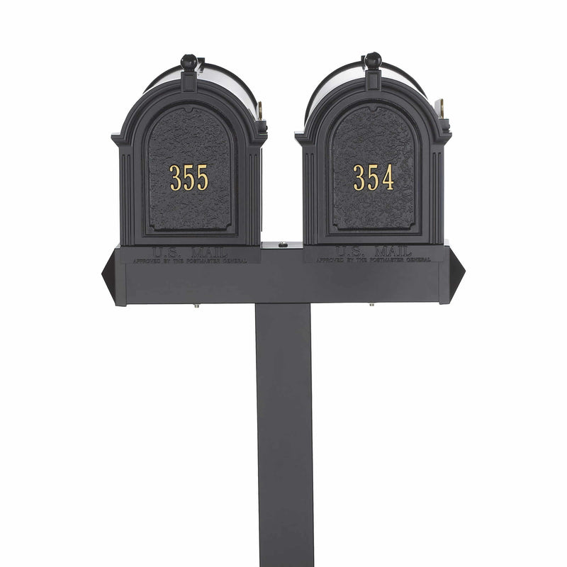 Whitehall Multi Mailbox Capitol Dual - Black - Front - 16516