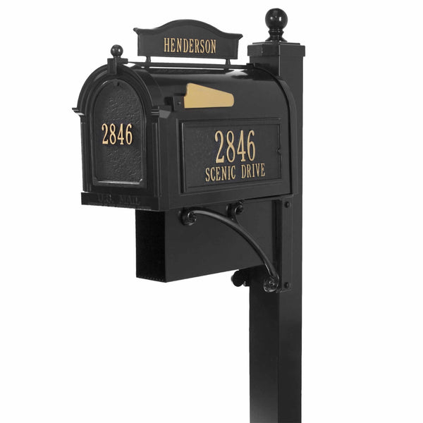 Whitehall Products Ultimate Mailbox - Black Gold - 16305#color_black/gold